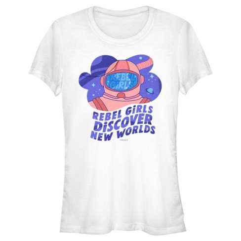 Juniors Womens Rebel Girls Discover New Worlds T shirt Target
