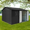 NicBex 6ftx8ft Outdoor Storage Sheds Metal Garden Sheds with Lockable Door and Window for Lawn, Garden, Patio, Black - 2 of 4
