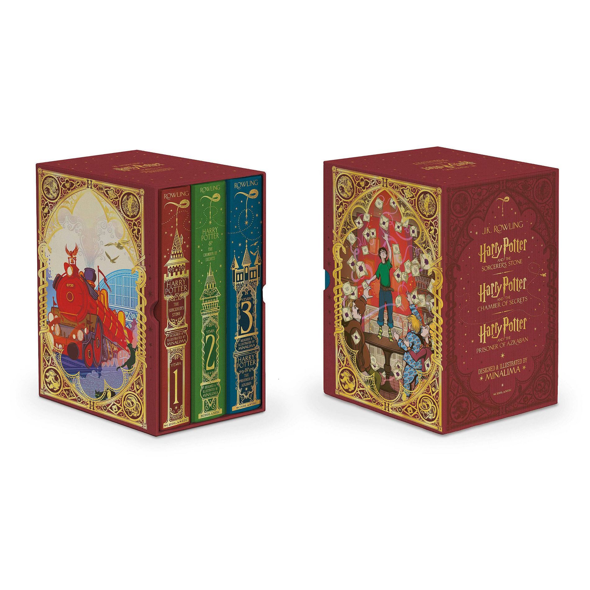 Harry Potter Boxset Books 1-3 (Minalima Edition) - by J. K. Rowling (Board Book)