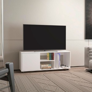 51.2" FSC Certified Engineered Wood TV Stand with 1 Door and 4 Shelves for Living Room and Bedroom - 1 of 4