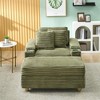 KTMBDW 41”W Sofa Chair with Ottoman, Modern Corduroy Single Couch Armchair, Comfy Chaise Lounge Indoor with Pillow for Living Room Bedroom - 2 of 4