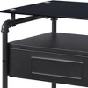 Acme Furniture Nicipolis 23" Nightstands Glass and Sandy Gray: Metal Frame, Open Shelf, No Assembly Required - 4 of 4