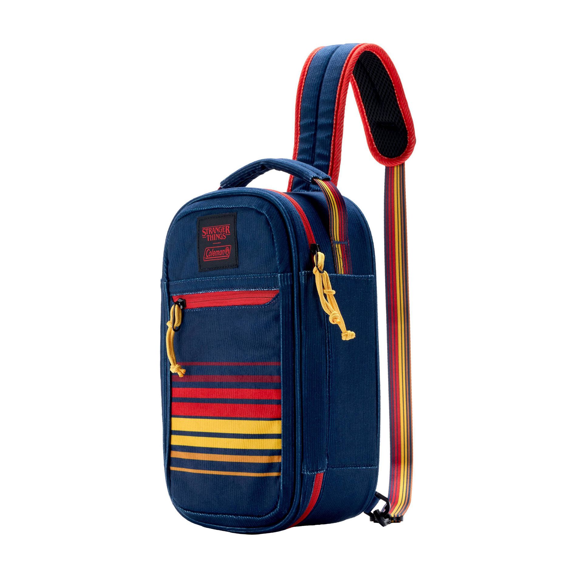 Coleman Stranger Things 6-Can Convertible Soft-Sided Cross-Body Cooler Sling - Navy Stripe