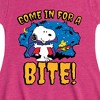 Girls' - Peanuts - Snoopy Come In For A Bite Fit & Flair Cap Sleeve Dress - 2 of 4