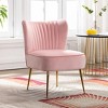 WestinTrends Phoebe Upholstered Tufted Velvet Accent Chair With Metal Leg - 2 of 4