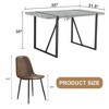 NicBex 5 PCS/7 PCS Gray Textured MDF Dining Table Set with 6 Suede Chairs for Kitchen/Dining Room - 3 of 4
