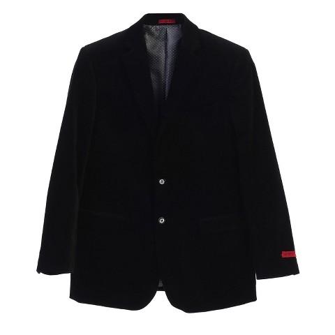 GIOBERTI Men's Cotton Velvet Blazer Jacket, Black, 42 Regular