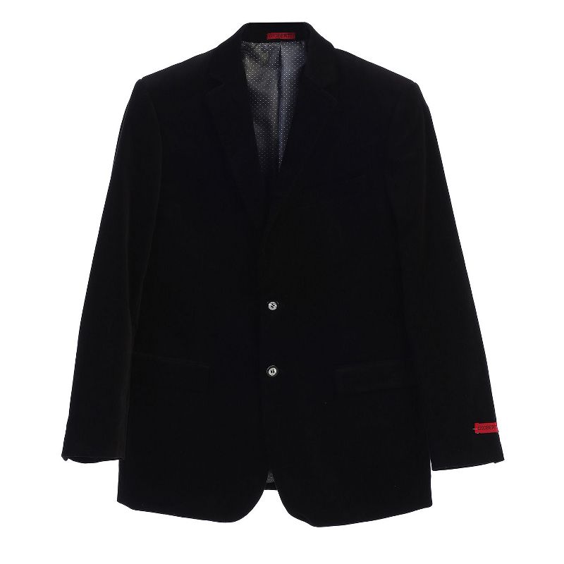 Gioberti Men's Cotton Velvet Blazer Jacket, Black, 36 Regular