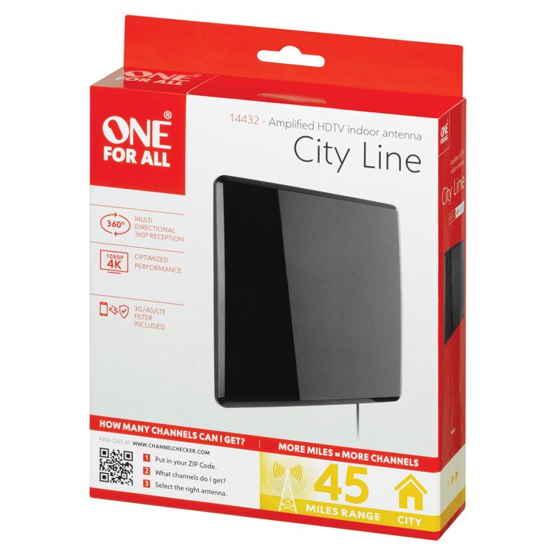 One For All® Amplified Indoor Flat HDTV Antenna, 3 of 5