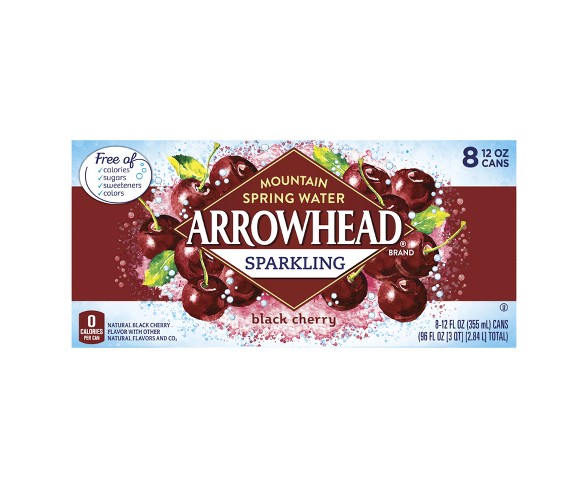 Arrowhead Black Cherry Flavored Sparkling Water - 8pk/12 fl oz Cans