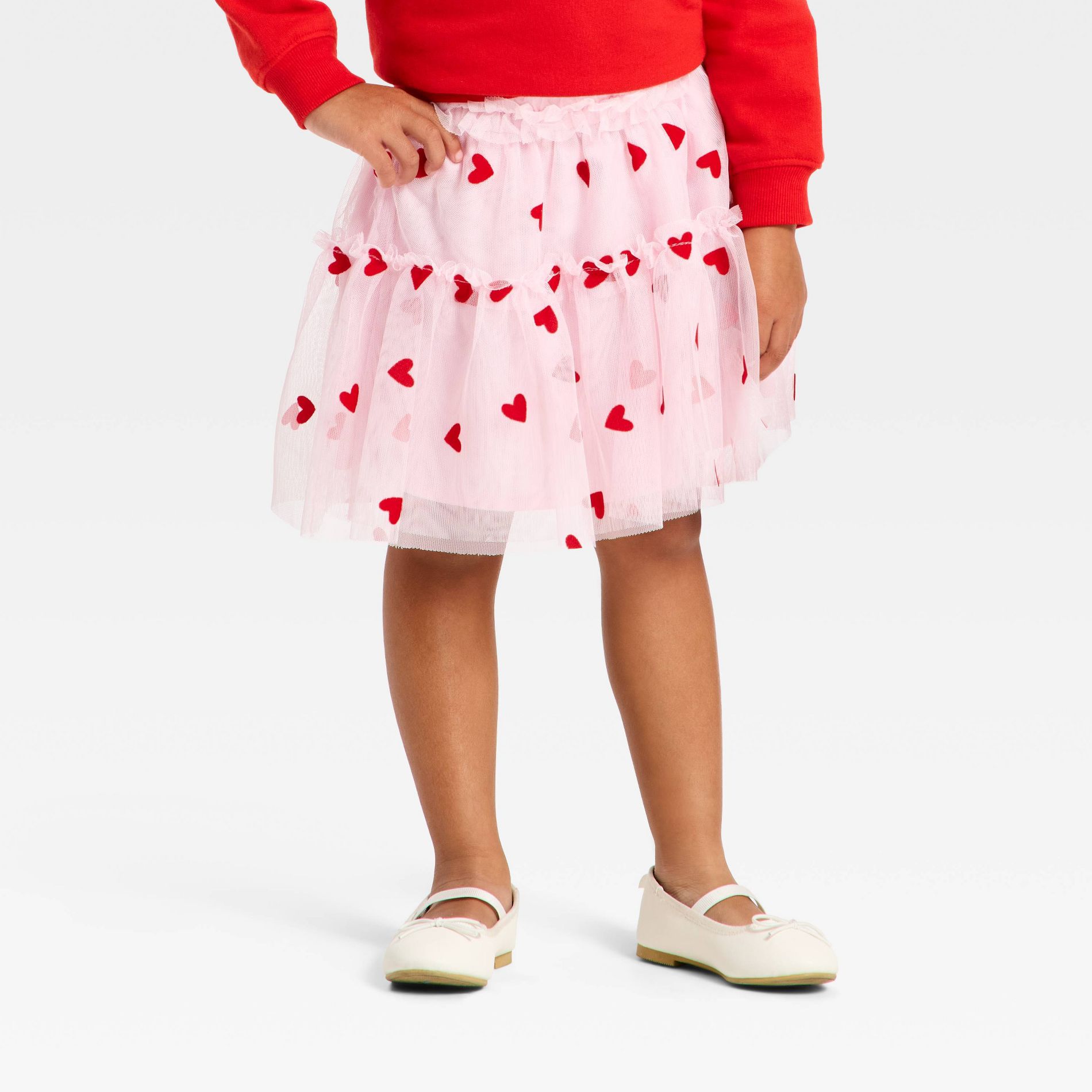 Toddler Girls' Valentine's Heart Tulle Skirt - Cat & Jack™ Pink