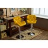 DOMETOUR Contemporary Faux Leather Bar Stools Adjustable Height Set of 2 - 2 of 4