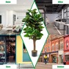 Costway 5ft Artificial Fiddle Leaf Fig Tree Indoor Outdoor Office Decorative Planter - 3 of 4