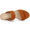 Allegra K Women's Back to College Faux Suede Dual Straps Block Heel Slide Sandals - 4 of 4
