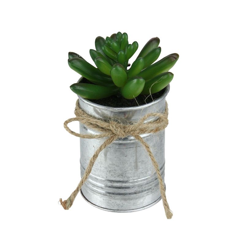 Northlight 5" Pachyveria Succulent Artificial Potted Plant - Green/Silver, 2 of 4