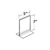 Azar 7"" x 5"" Vertical/Horizontal T-Strip Acrylic Sign Holder 10/Pack 102722 - 2 of 3