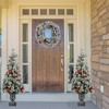 Northlight Pre-Lit Battery Operated Snowy Bristle Pine Christmas Wreath - 24" - Dual Color LED Lights - 2 of 4