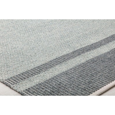 Handwoven Timeless Stripe 8'x10' Gray Wool Area Rug
