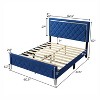 FUFU&GAGA Queen - Size Tufted Upholstered Platform Bed with Gold Accents - Luxe Modern Bedroom Centerpiece - 3 of 4