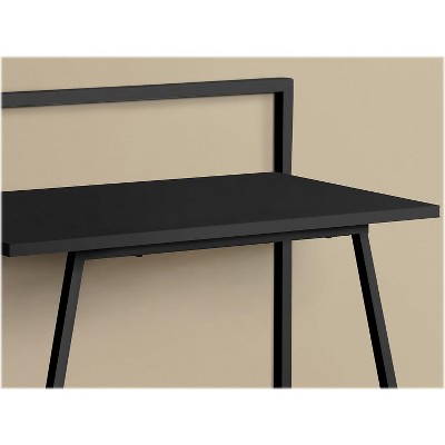 Sleek Black Metal and Laminate Compact Home Office Desk