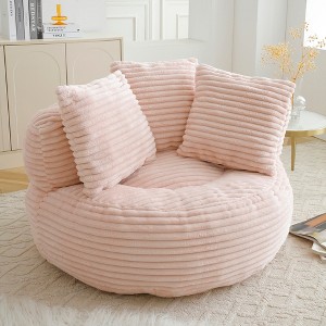 Lazy Bean Bag Sofa with 3 Pillows, Oversized High Back Lounge Chair for Adults & Kids, Corduroy Floor Couch for Gaming, Reading & Bedroom - 1 of 4