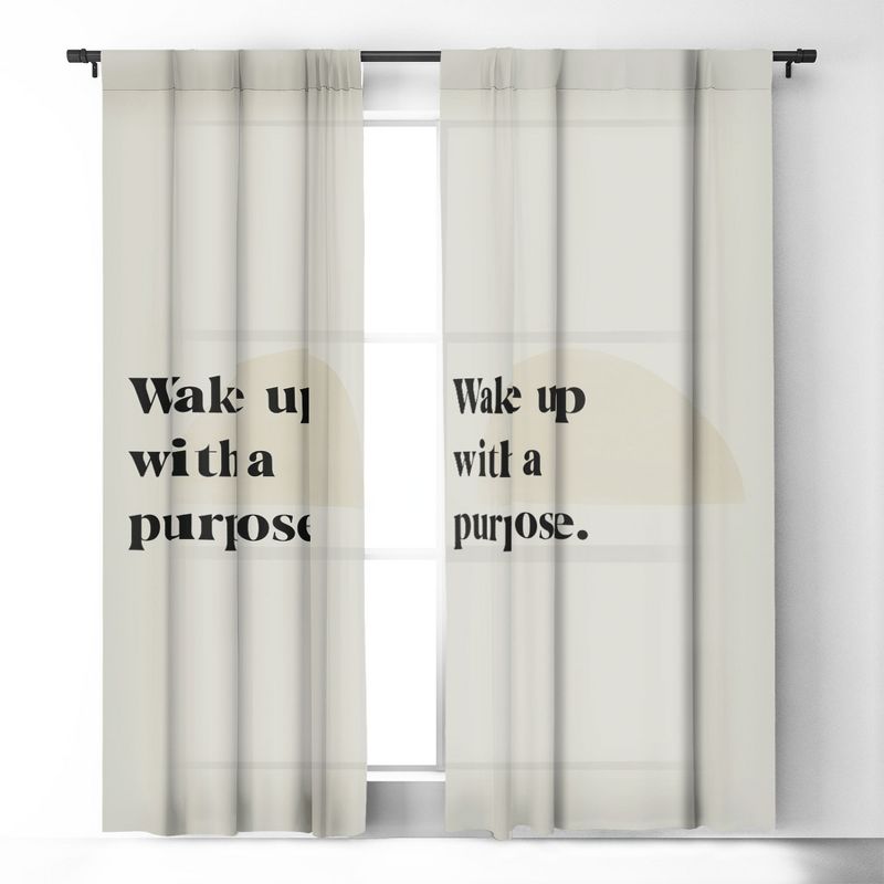 Bohomadic.Studio Wake Up With A Purpose Motivational Quote 50" x 64" Single Panel Room Darkening Window Curtain - Society 6, 2 of 5