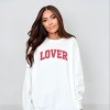 Lover Varsity Arched Distressed - Women's Garment Dyed Graphic Sweatshirt - 2 of 4