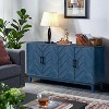 Stronger 4 Door Wooden Storage Buffet Cabinet, Vintage Style with Lacquered Accents - 2 of 4