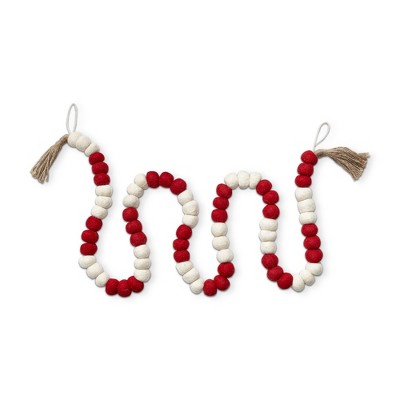 tag Wool Ball & Jute Tassel Garland