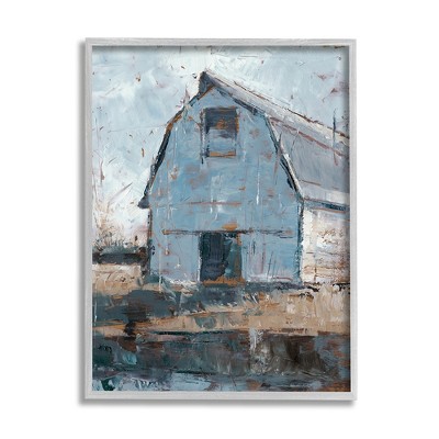 Stupell Industries Abstract Distressed White Barn Farm Architecture