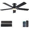 52 Inches Flush Mount Ceiling Fan with Light and Remote and APP Control - 3 of 4