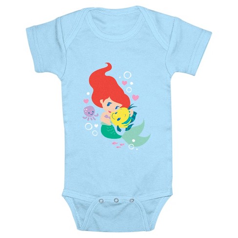 Infant's Disney The Little Mermaid Ariel Flounder Hug Onesie - Light ...