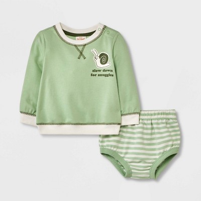 Baby Sweatshirt & Shorts Set - Cat & Jack™ Green Newborn