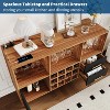 Wine Bar Cabinet with Storage & LED Light, 47'' Home Coffee Bar Cabinet with Wine Rack, Kitchen Buffet Sideboard Cabinet for Living Room, Dining Room - 4 of 4