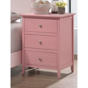VYNXARIA Charming Contemporary Nightstand,Perfect for Small Spaces,Pink - 1 of 4