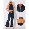 Allegra K Women's Zipper Up Collared Sleeveless Jean Halter Denim Top - 2 of 4