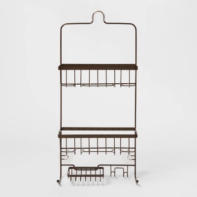 Mdesign Metal Over Shower Door Caddy, Bathroom Storage Organizer - Black :  Target