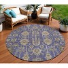 Purple Beige And Taupe Oriental Washable Indoor Outdoor Area Rug - 2 of 4