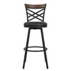 Room & Joy Set of 3 Nettie Upholstered Adjustable Seat Swivel Barstools Black: Faux Leather, Contoured Back, 24-29" Height - image 2 of 4