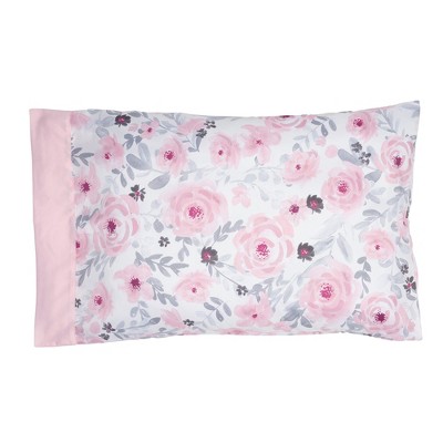 Pink Floral Twin Microfiber Sheet and Pillowcase Set
