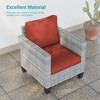 Sonkuki 6-Piece Patio Conversation Set Outdoor Wicker Rattan Furniture Set with Side Table - 4 of 4