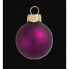 Northlight Matte Finish Glass Christmas Ball Ornaments - 2.75" (70mm) - Plum Purple - 12ct - 2 of 3