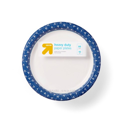 Great Value Ultra Disposable Paper Dinner Plates, White, 10 inch, 100 Plates,  Patterned 