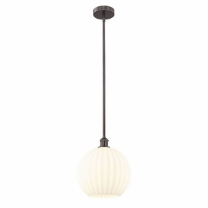 White Venetian - 1 Light Stem Hung Pendant In Modern Style-13 Inches Tall and 12 Inches Wide - 1 of 1