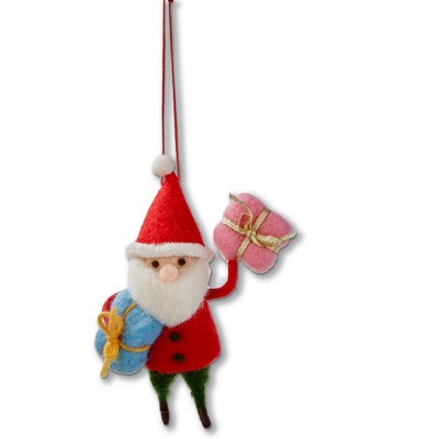 tag Santa With Presents Ornament
