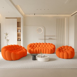 WJSHome Upholstered Bean Bag Bubble Sofa Curved Couch, 3D Honeycomb Shape Modern Couches for Living Room (Light Gray, 1 Seater, 2 Seater, 3 Seater) - 1 of 4