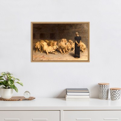 Daniel in the Lions Den Earth Tones Lithograph Canvas Print