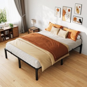 Bed Frame with 6-14in Metal Platform, No Screws Needed, No Box Spring Needed, Heavy Duty, - 1 of 4