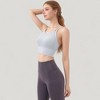 Anna-Kaci Active Women's Double Strap Crew Neck Ribbed Crop Top with Fitted Hem - 3 of 4
