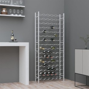 vidaXL Wine Rack for 96 Bottles White Metal - 1 of 4